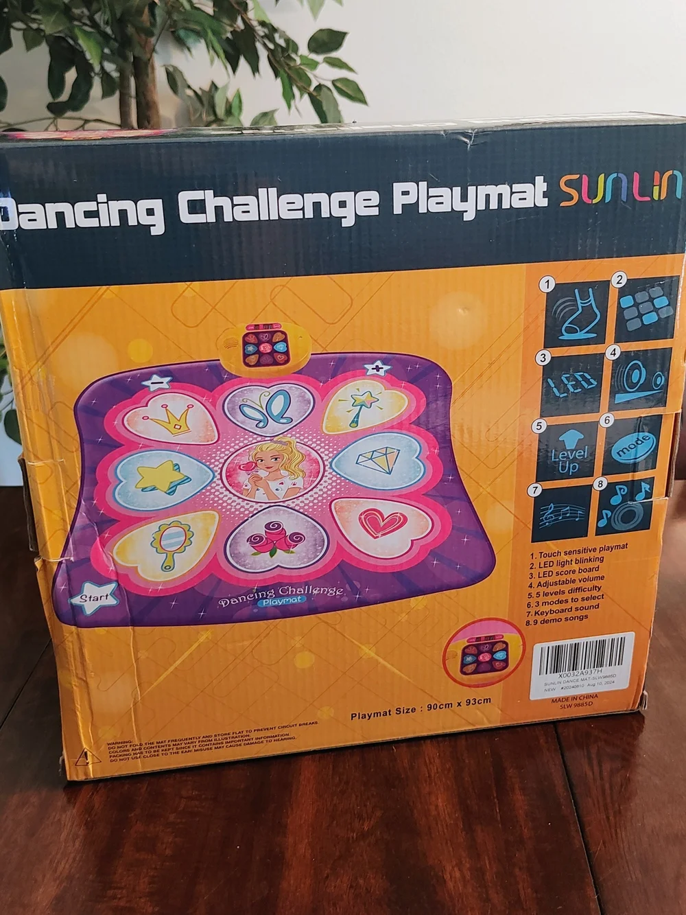 SUNLY Dancing Challenge Playmat for Kids - Pink & Purple Interactive Mat